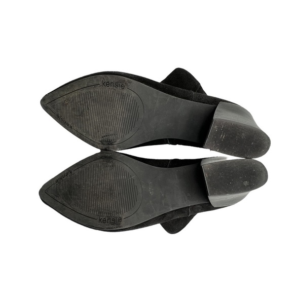 Kensie Black Suede Lyden Pointed Toe Block Heel Ankle Boots Size 7 Women’s - Picture 9 of 9